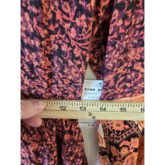 ree People Once Upon A SummerTime Open Back Deep-V Belle Sleeves Romper - Picture 9 of 11